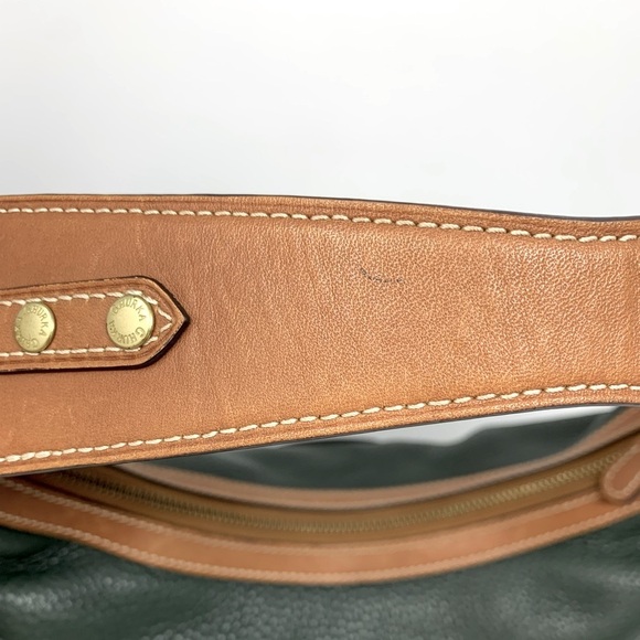 Ghurka Original Collection Pebbled Leather Green/Tan/Golden Hobo Shoulder Bag - Picture 16 of 17